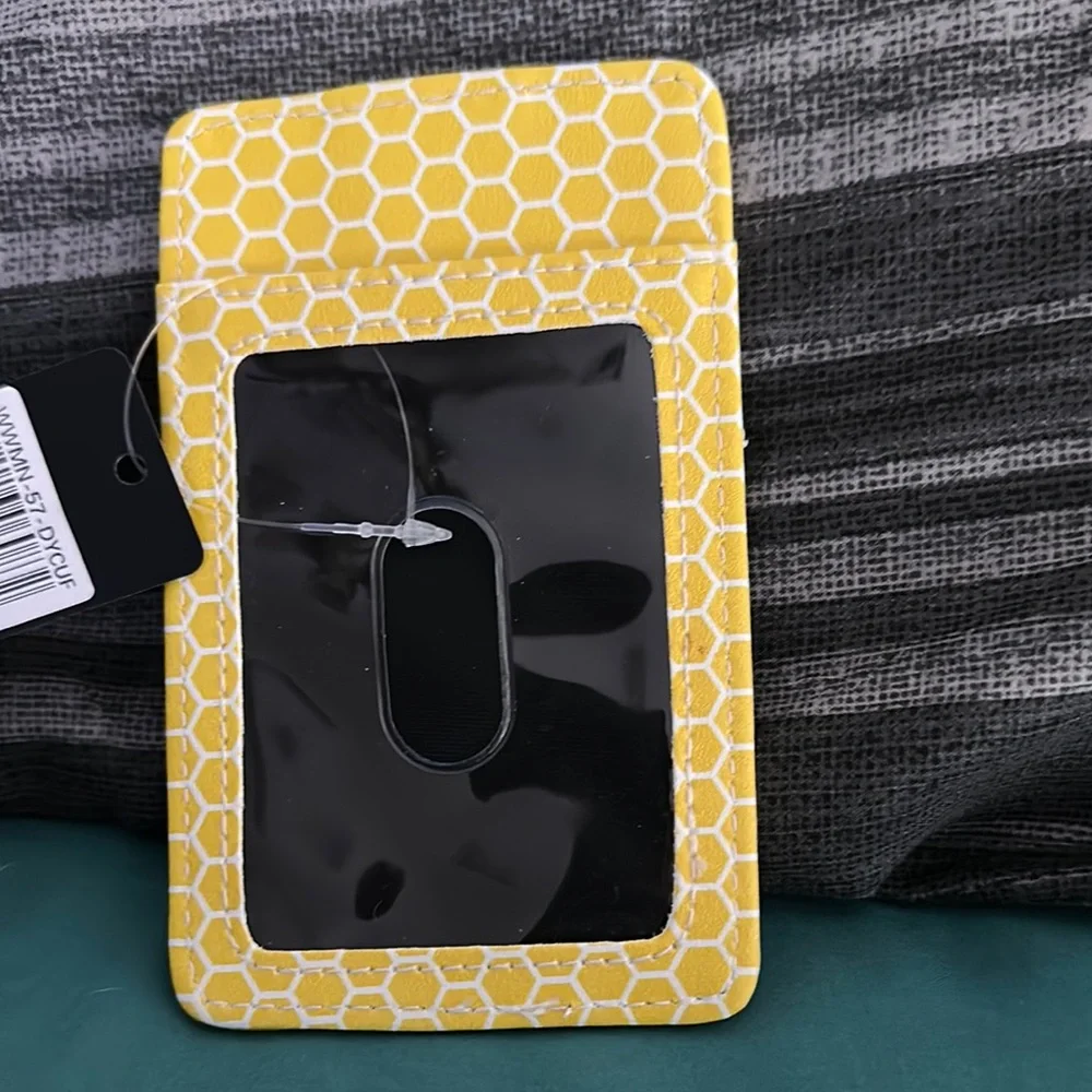 Yellow Honeycomb Card Holder for Cell Phones
